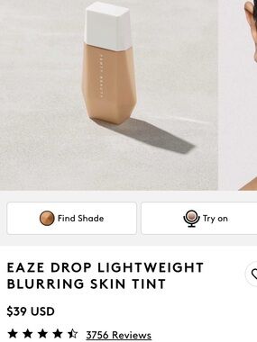 FULL SIZE Fenty Beauty Eaze Drop Blurring Skin Tint #5 MSR $46